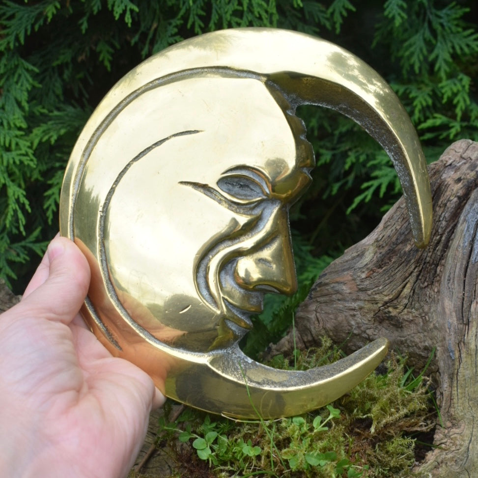 Vintage Brass Moon Wall Hanging