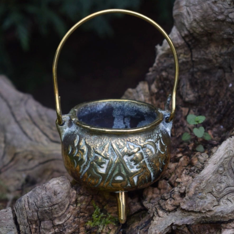 Vintage Brass Mini Witches Cauldron