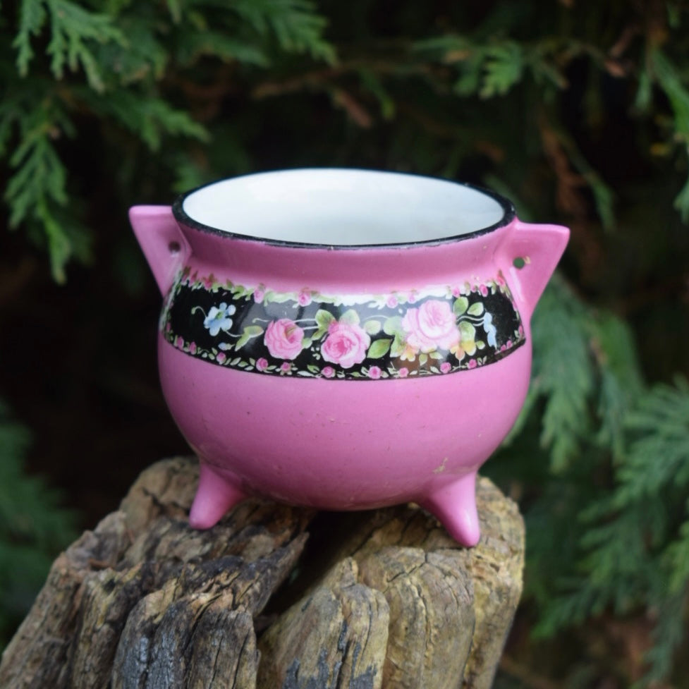 Vintage Small Ceramic Cauldron