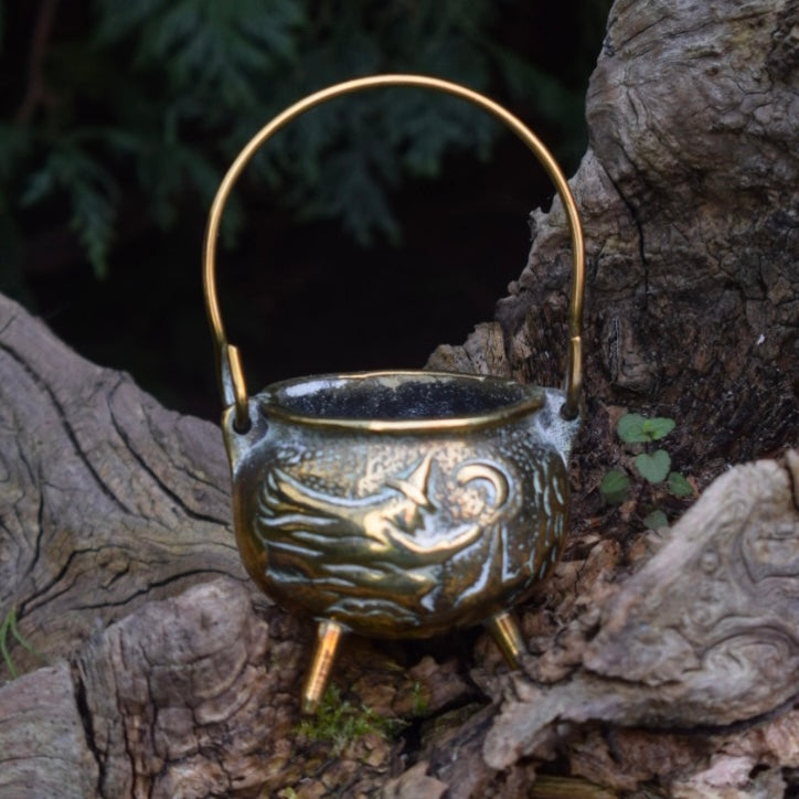 Vintage Brass Mini Witches Cauldron