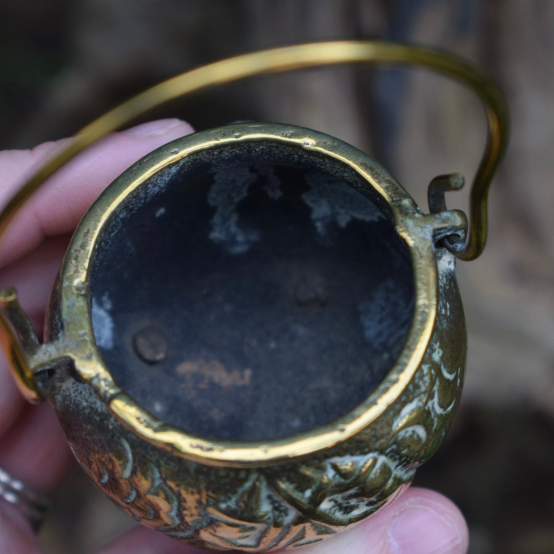 Vintage Brass Mini Witches Cauldron