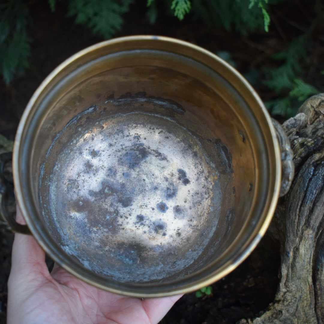 Vintage Medium Brass Cauldron