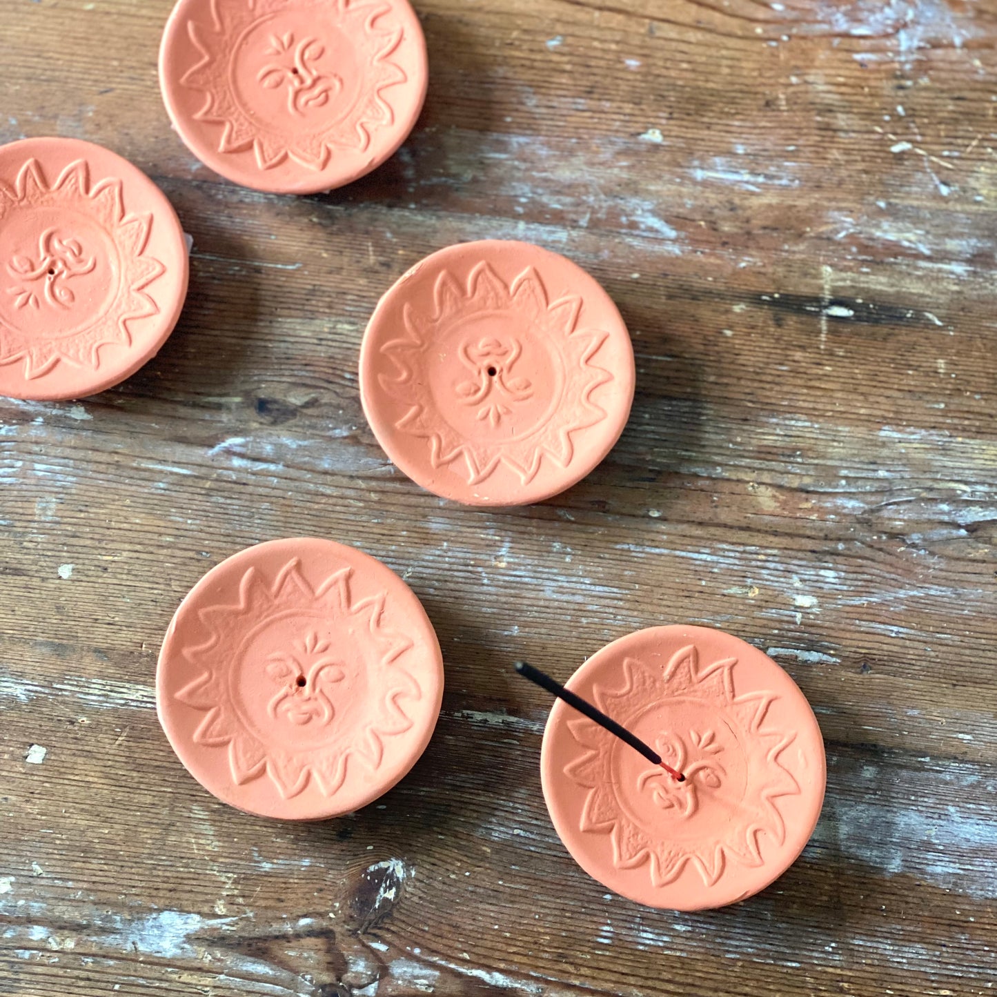 Sun Terracotta Incense Holder