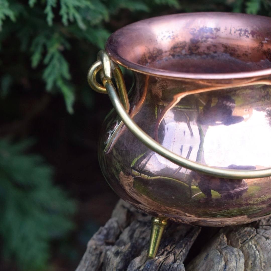 Vintage Medium Copper Cauldron