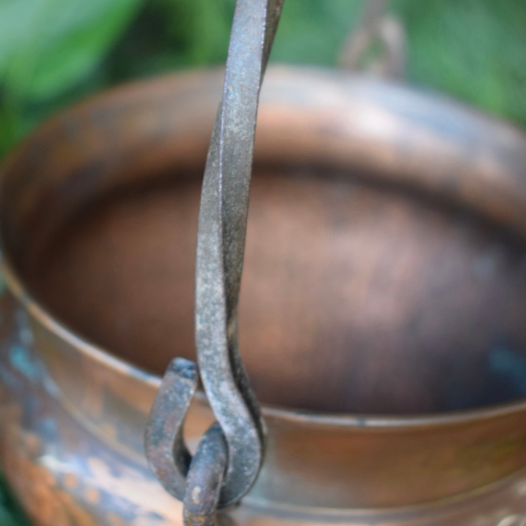 Large Vintage Copper Cauldron