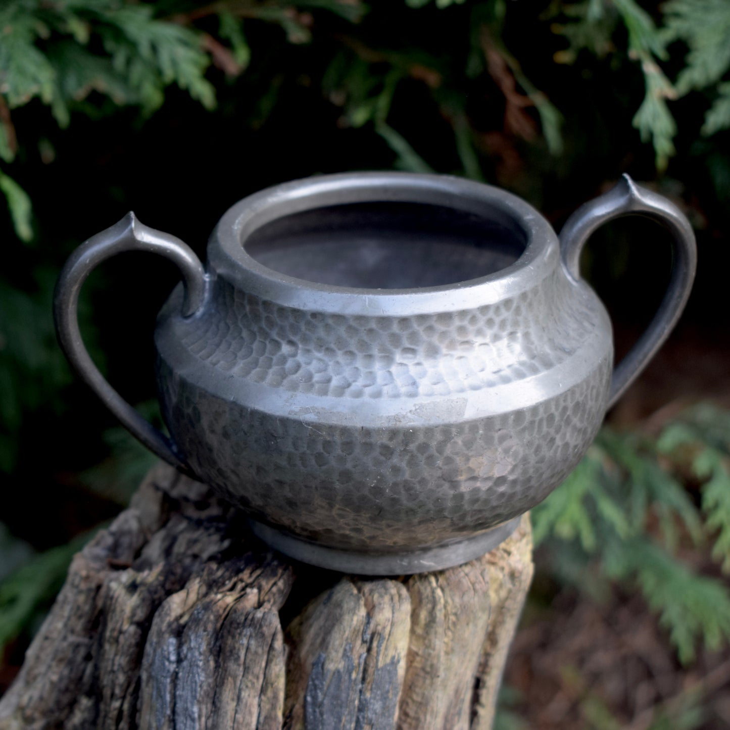 Vintage Small Pewter Cauldron