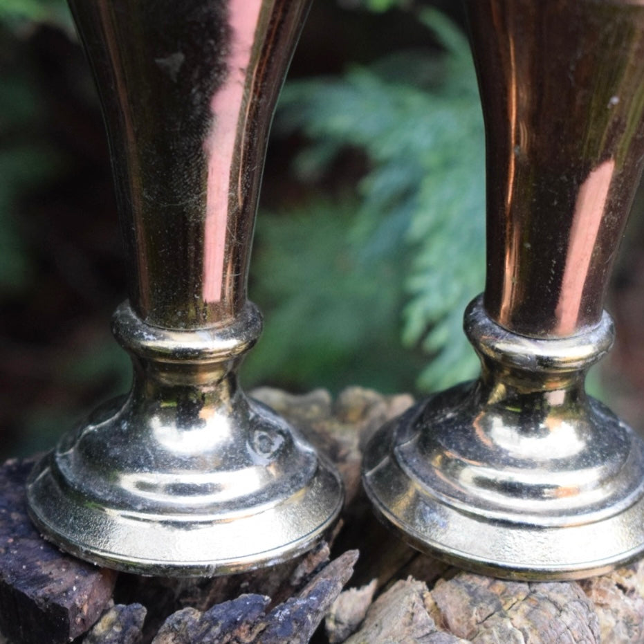 Vintage Brass And Copper Candlestick Holders