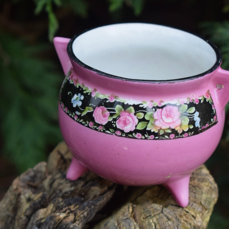 Vintage Small Ceramic Cauldron