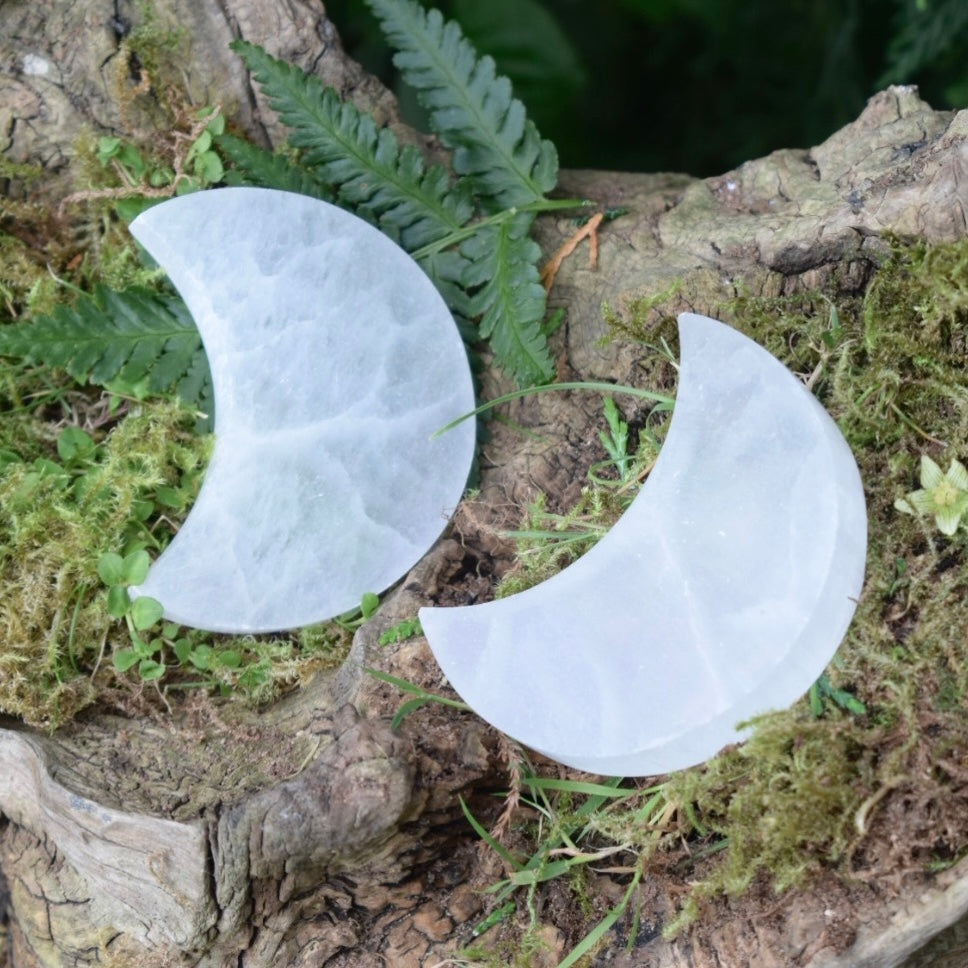 Selenite Moon Charging Plate
