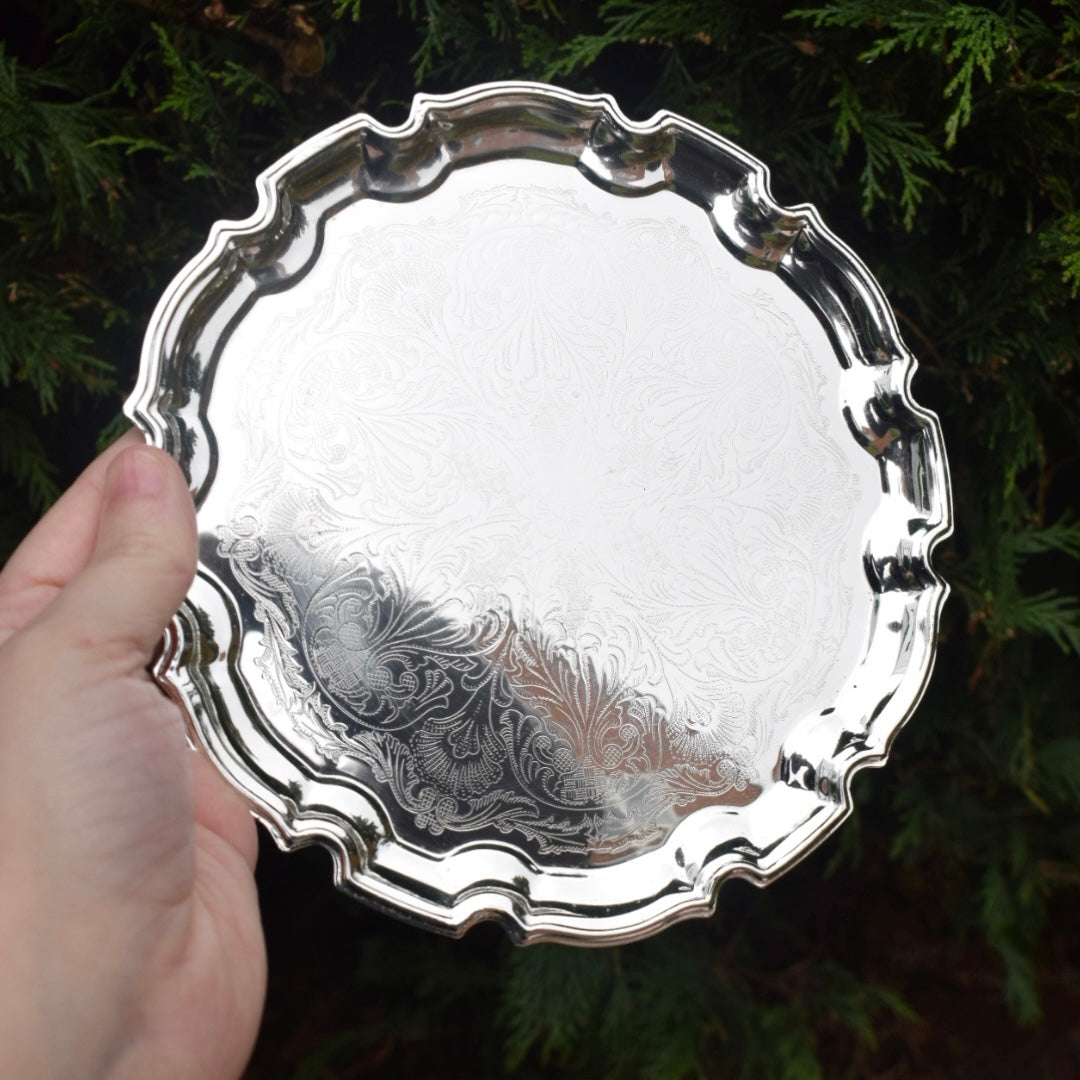 Vintage silver plated spell plate