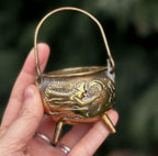 Small Vintage Brass Cauldron