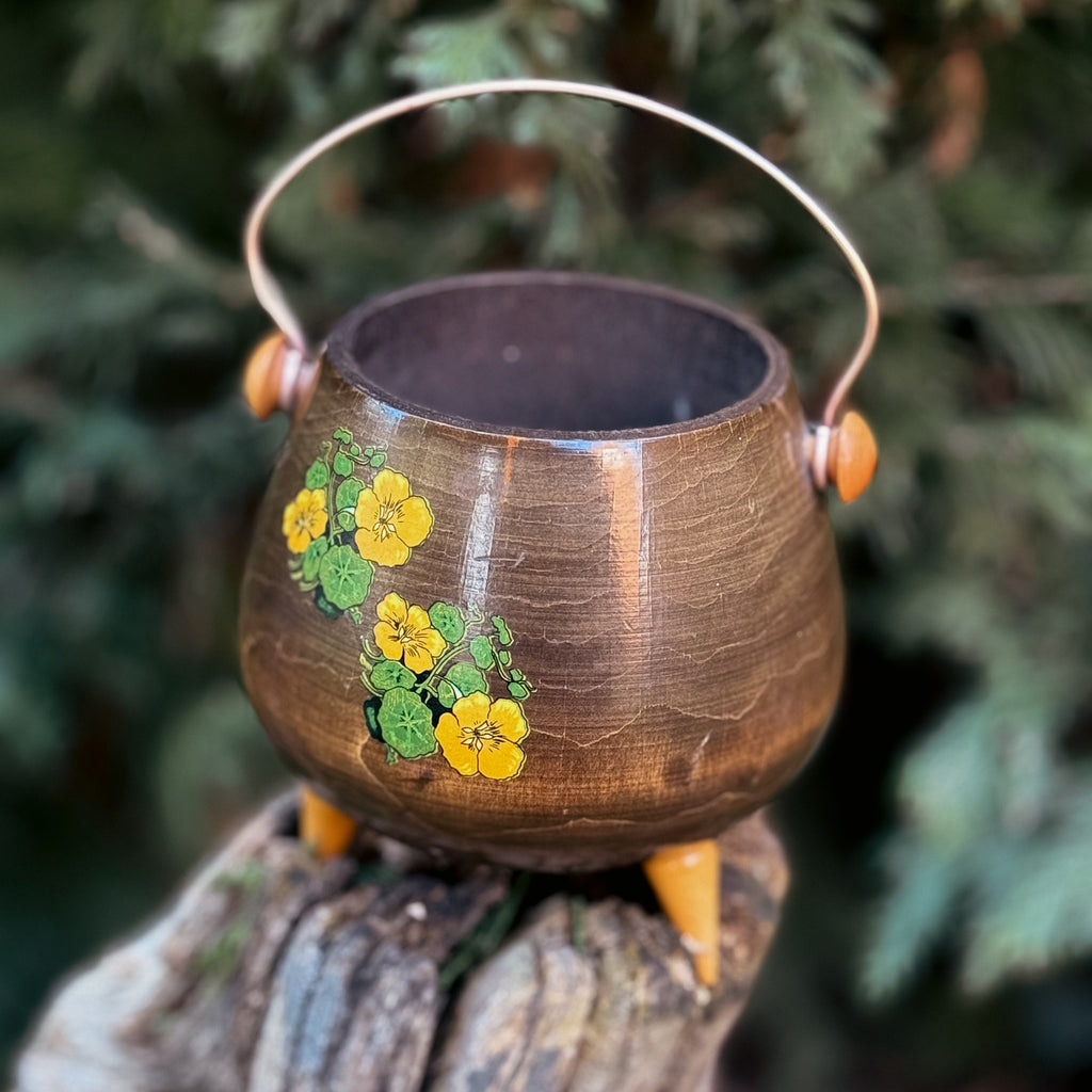 Vintage Wooden Cauldron