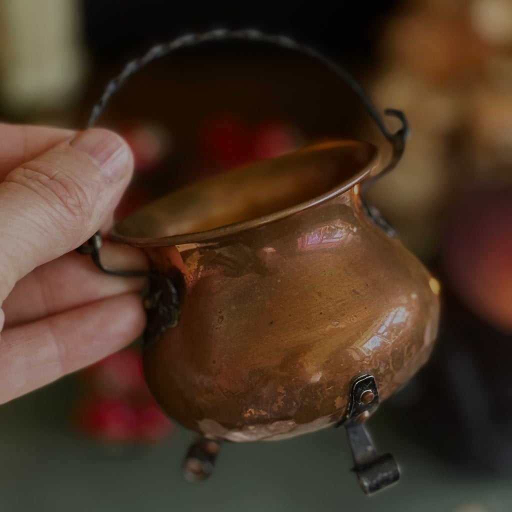 Vintage Mini Copper Cauldron