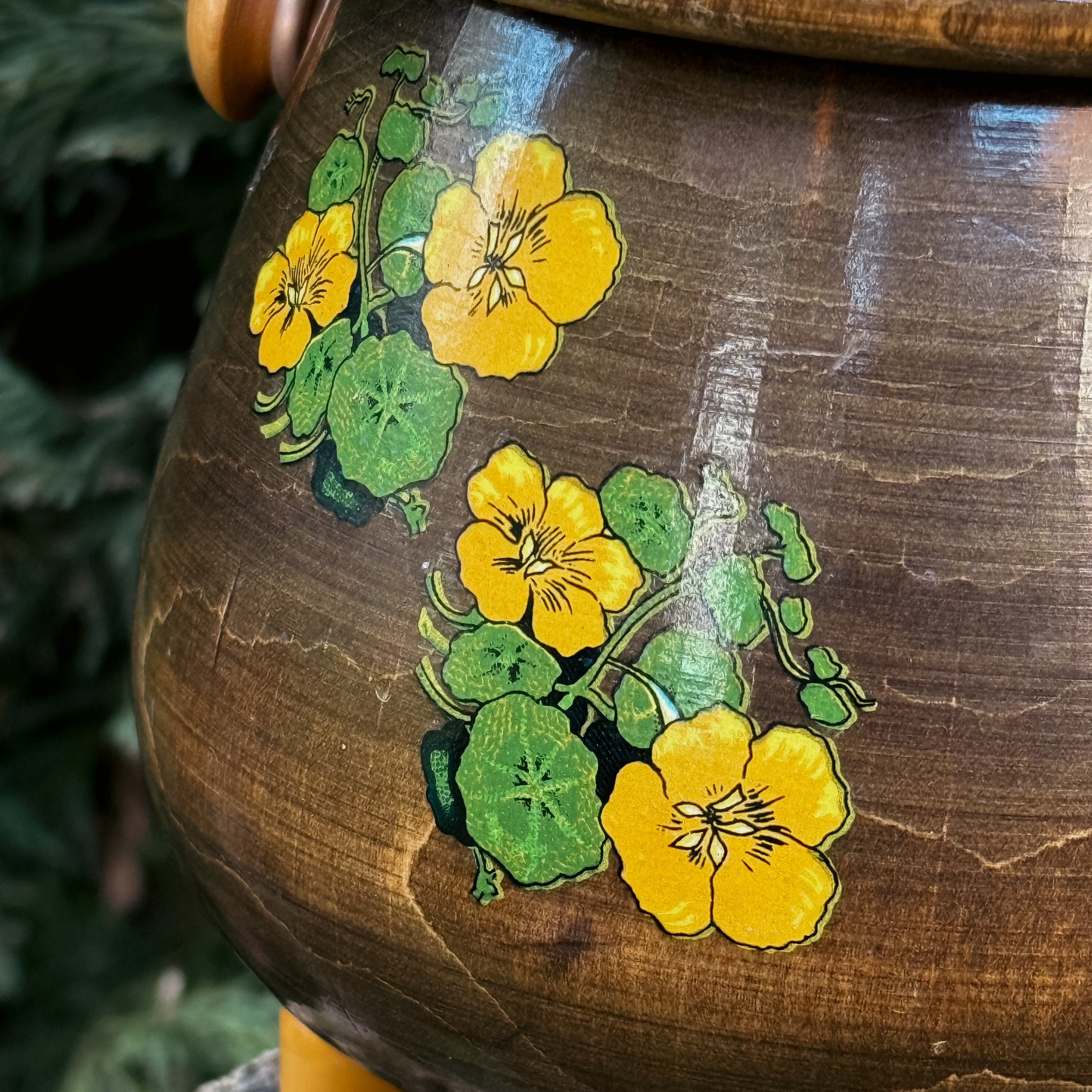 Vintage Wooden Cauldron
