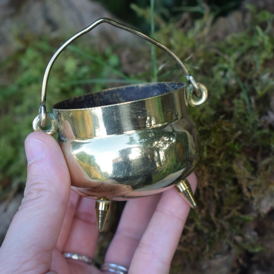 Mini Vintage Brass Cauldron