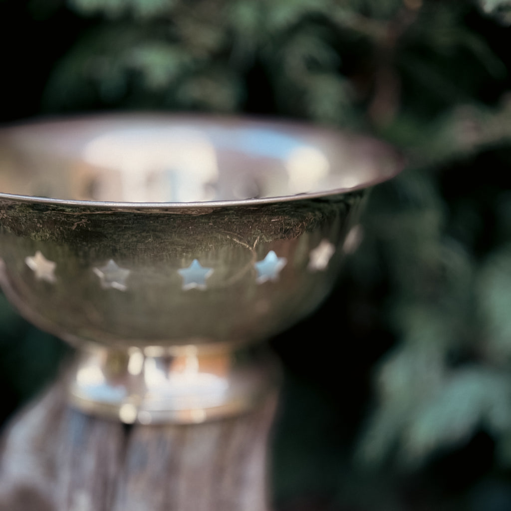 Vintage Star Cut Out Brass Bowl