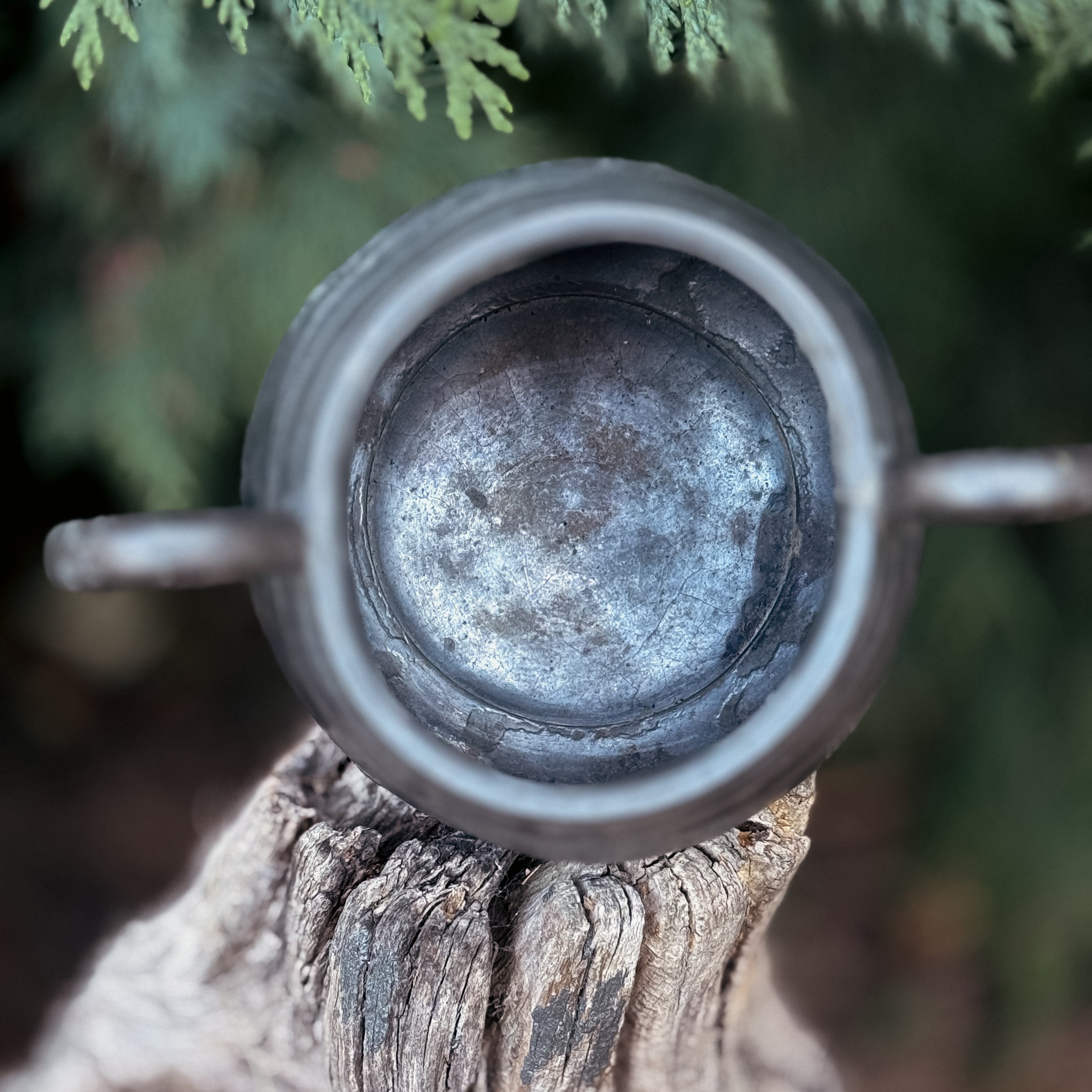 Vintage Pewter Cauldron Pot