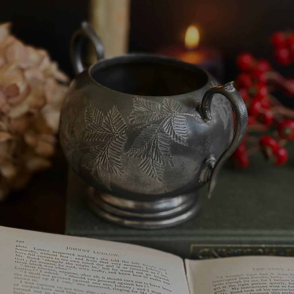 Vintage Silver Cauldron Pot