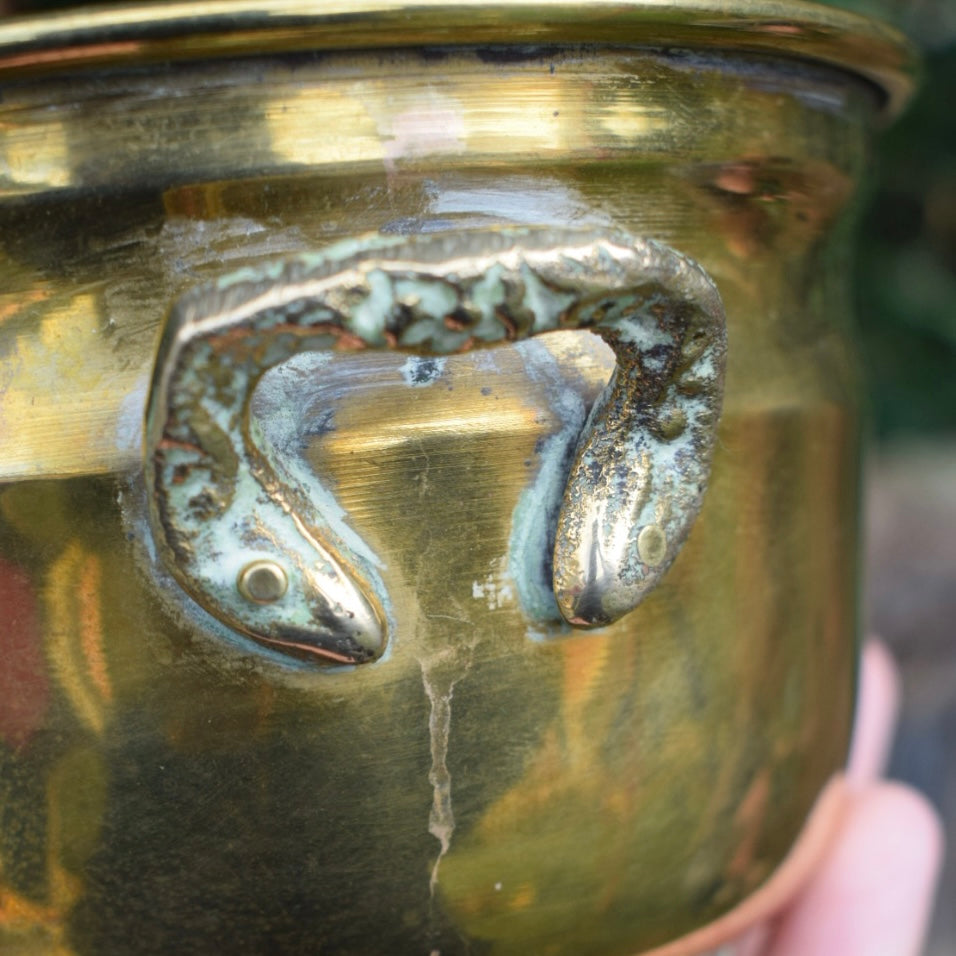 Vintage Small Brass Cauldron