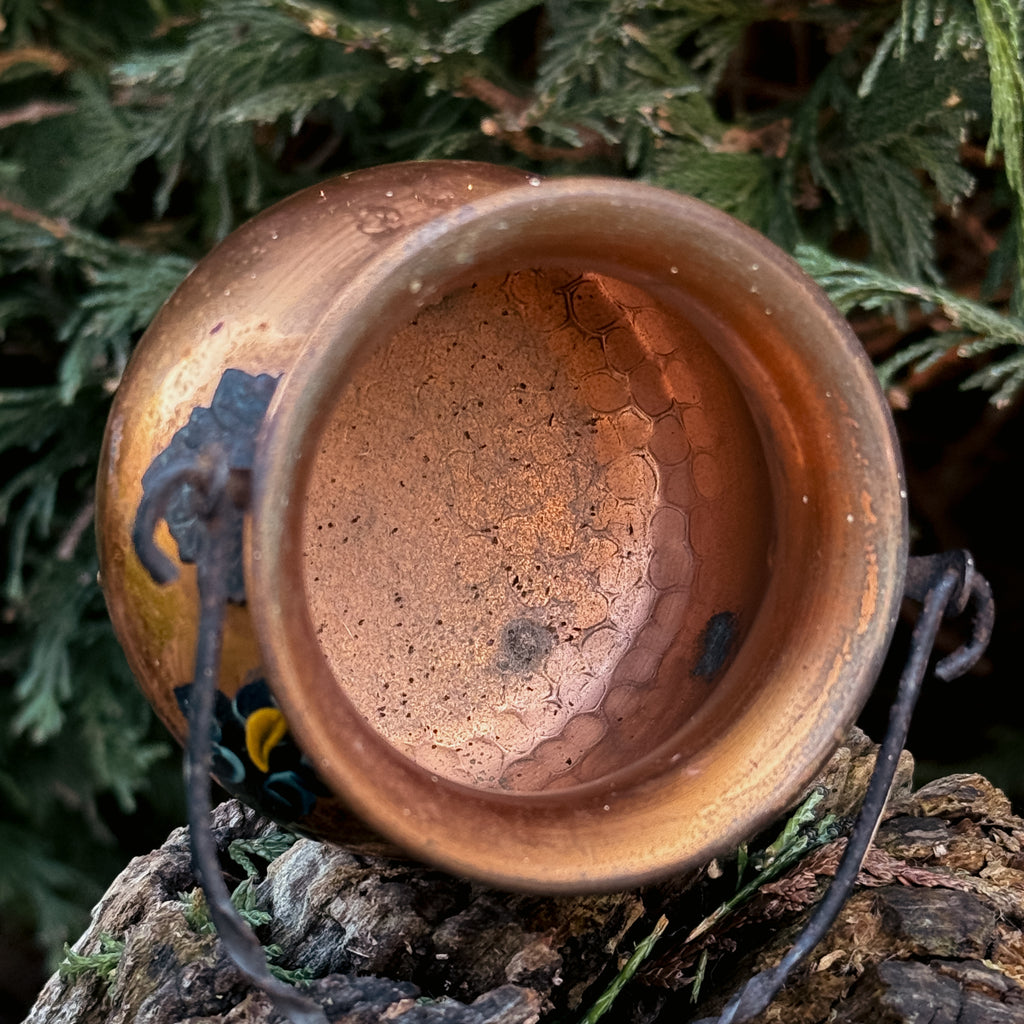 Small Vintage Copper Cauldron