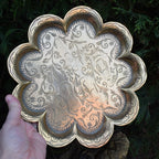 Vintage Brass Scalloped Plate