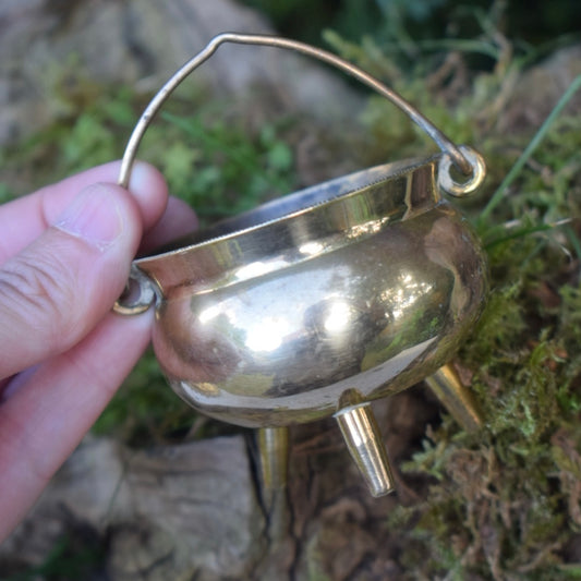 Mini Vintage Brass Cauldron