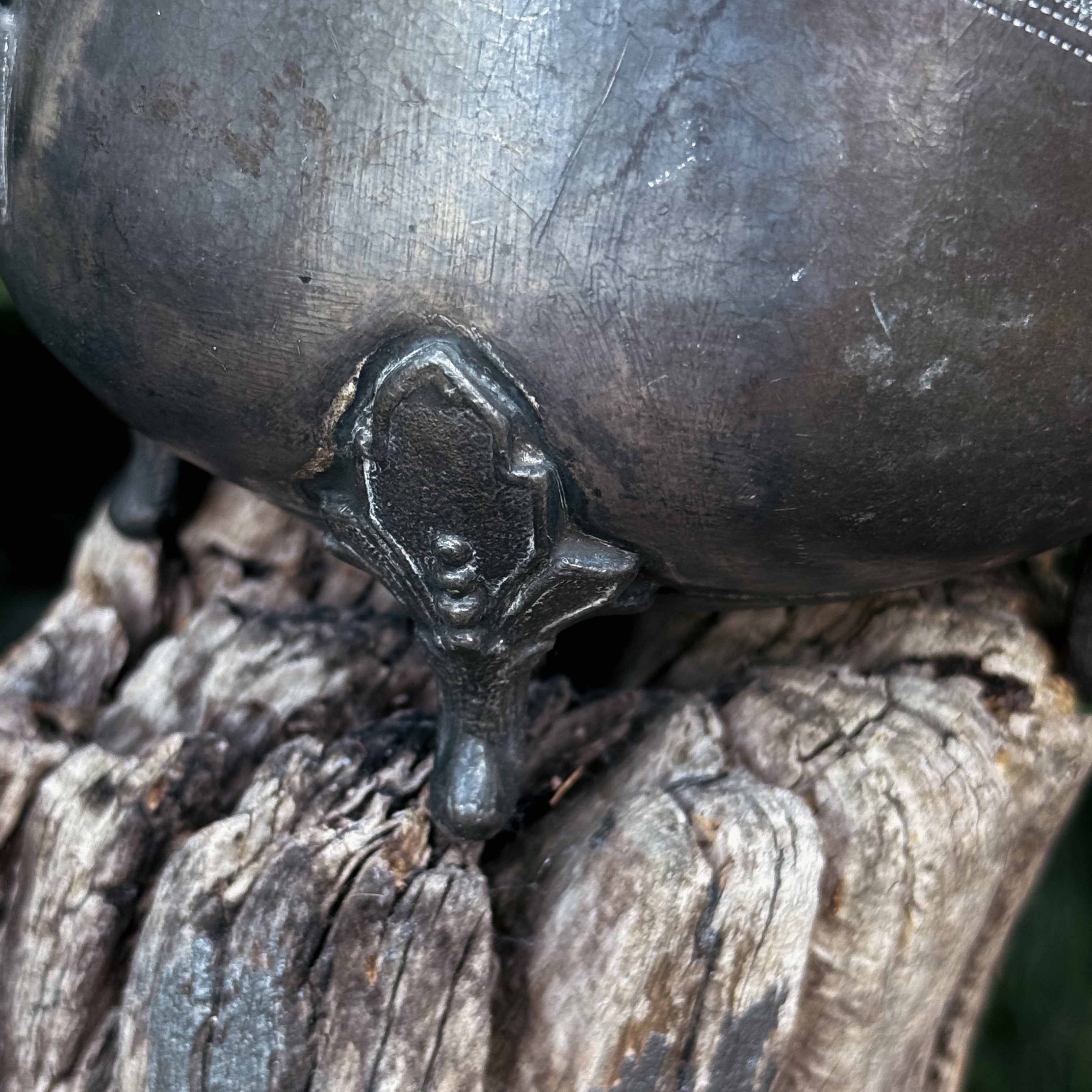 Vintage Pewter Cauldron Pot