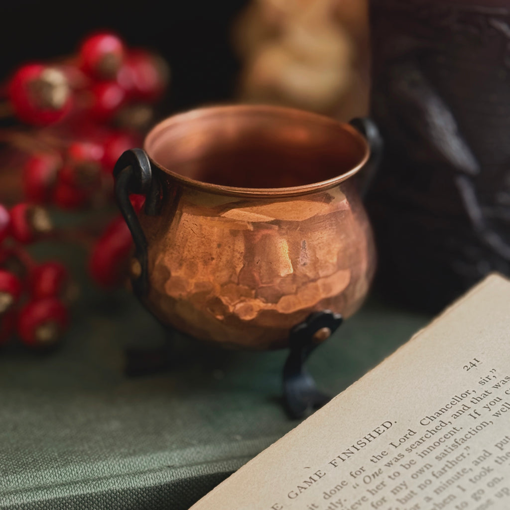Vintage Mini Copper Cauldron