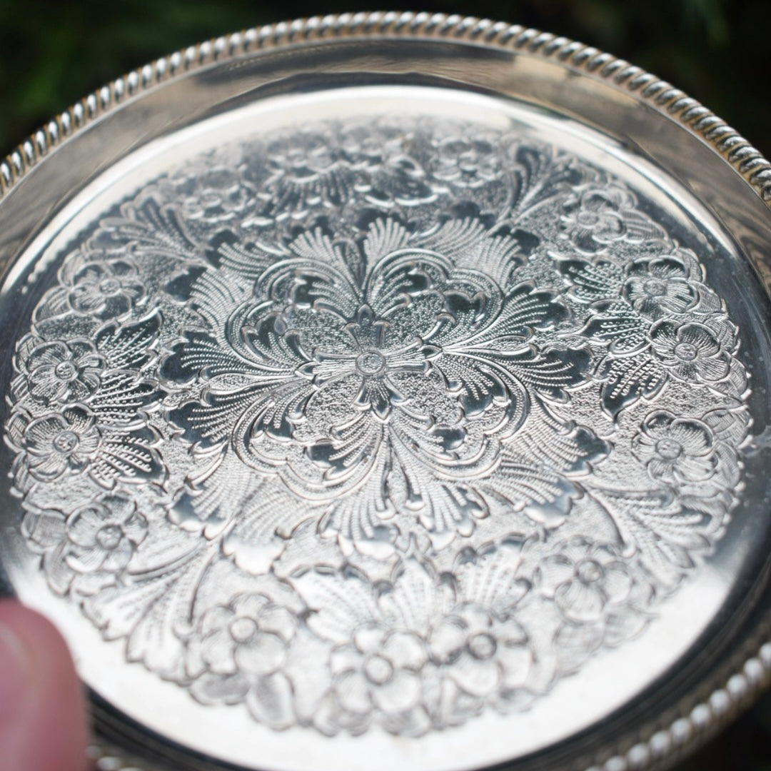 Vintage Silver plated spell plate