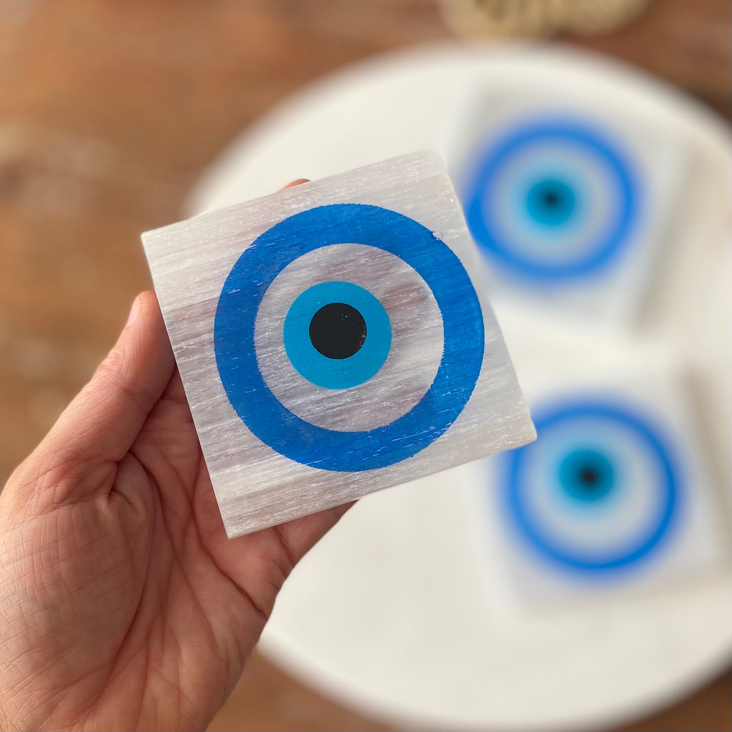 Evil Eye Selenite Charging Plate