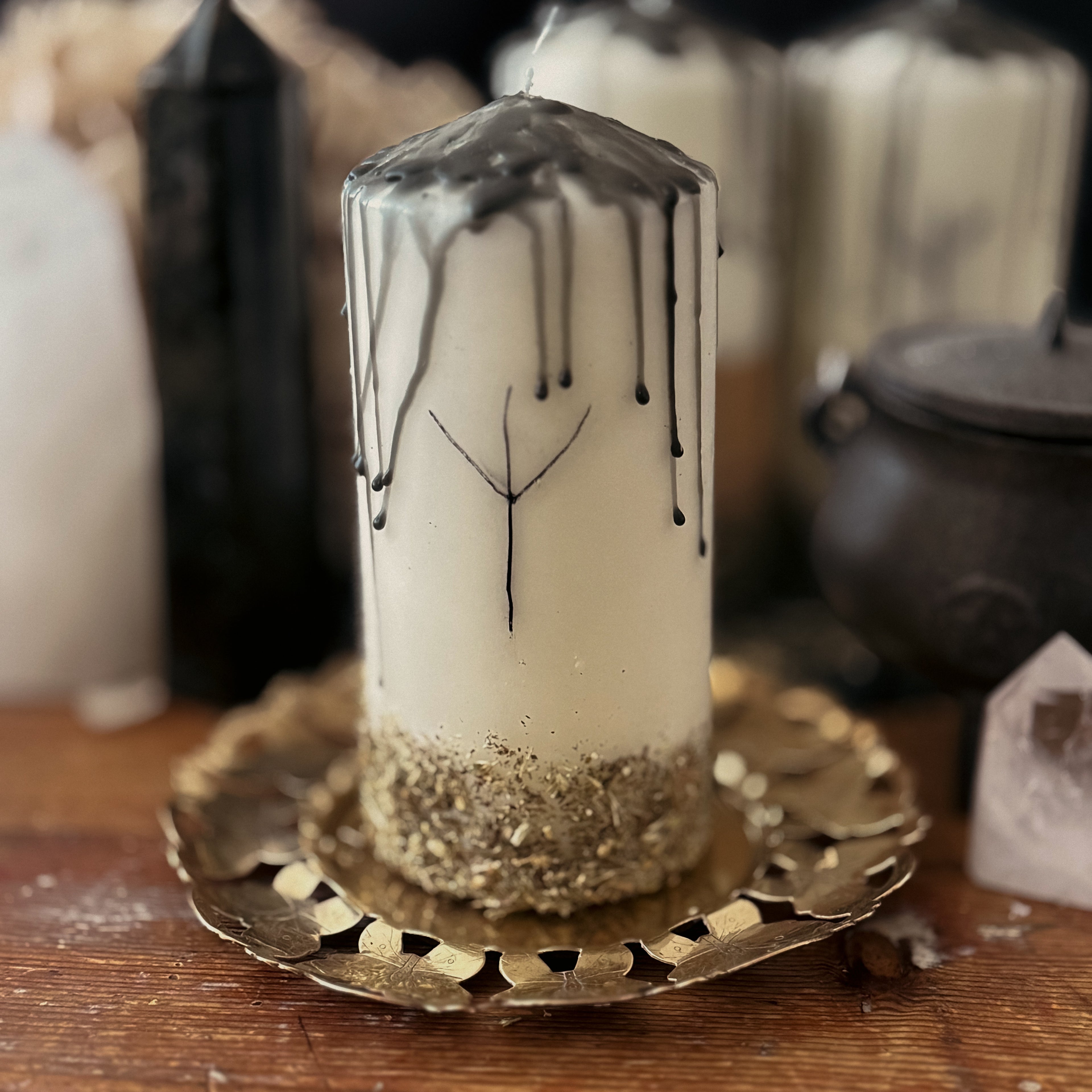 Large Protection Spell Pillar Candle
