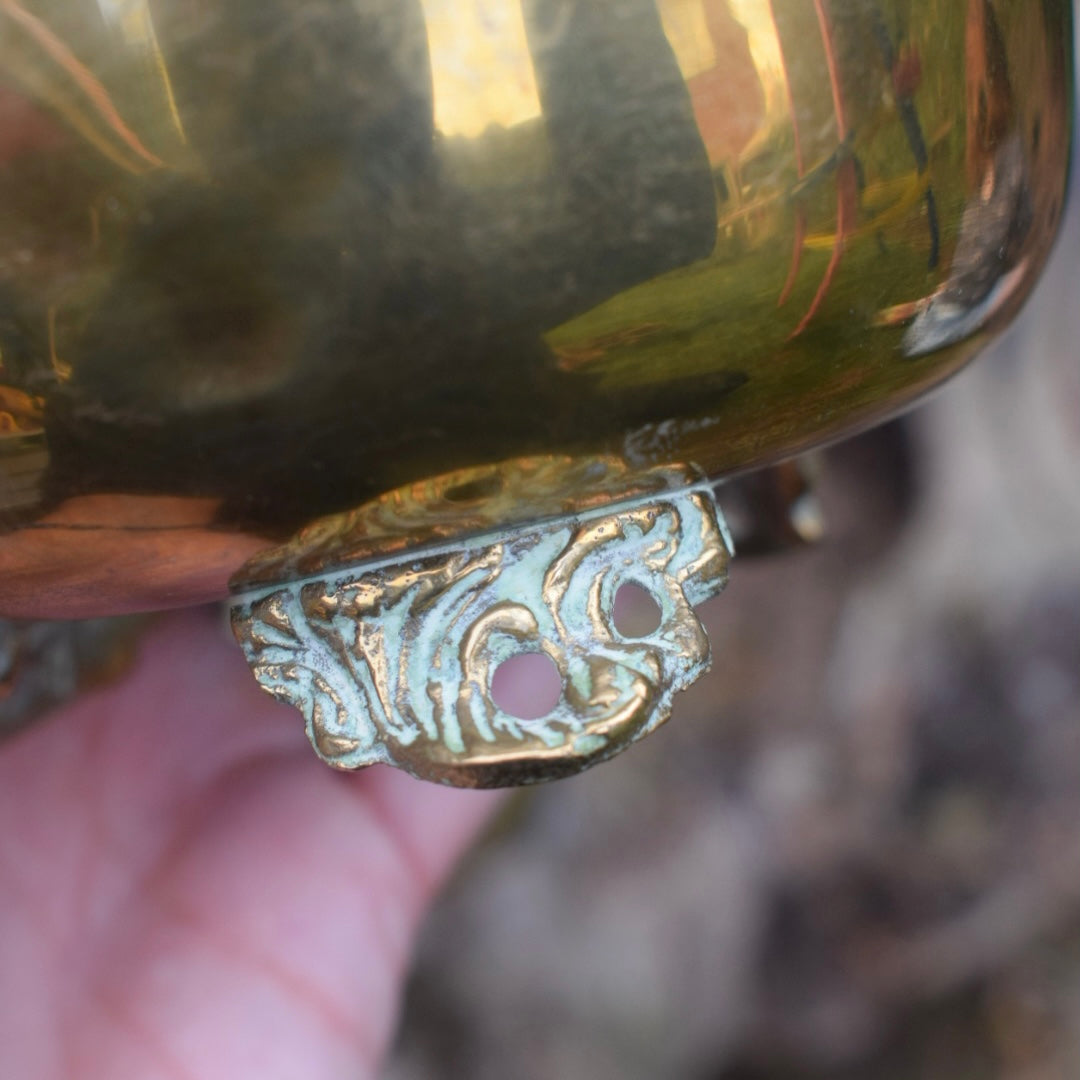 vintage Medium Brass Cauldron