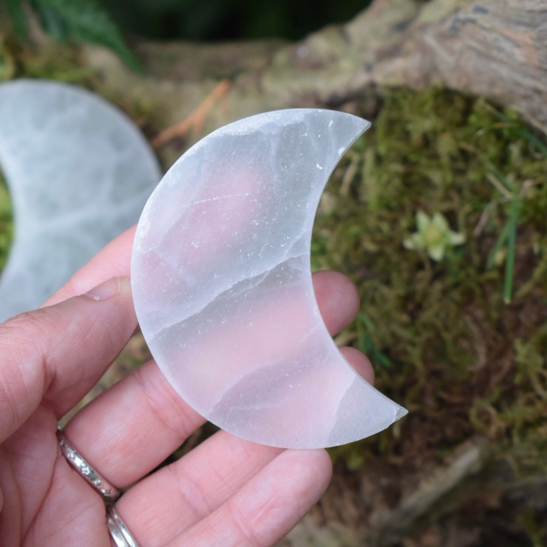 Selenite Moon Charging Plate