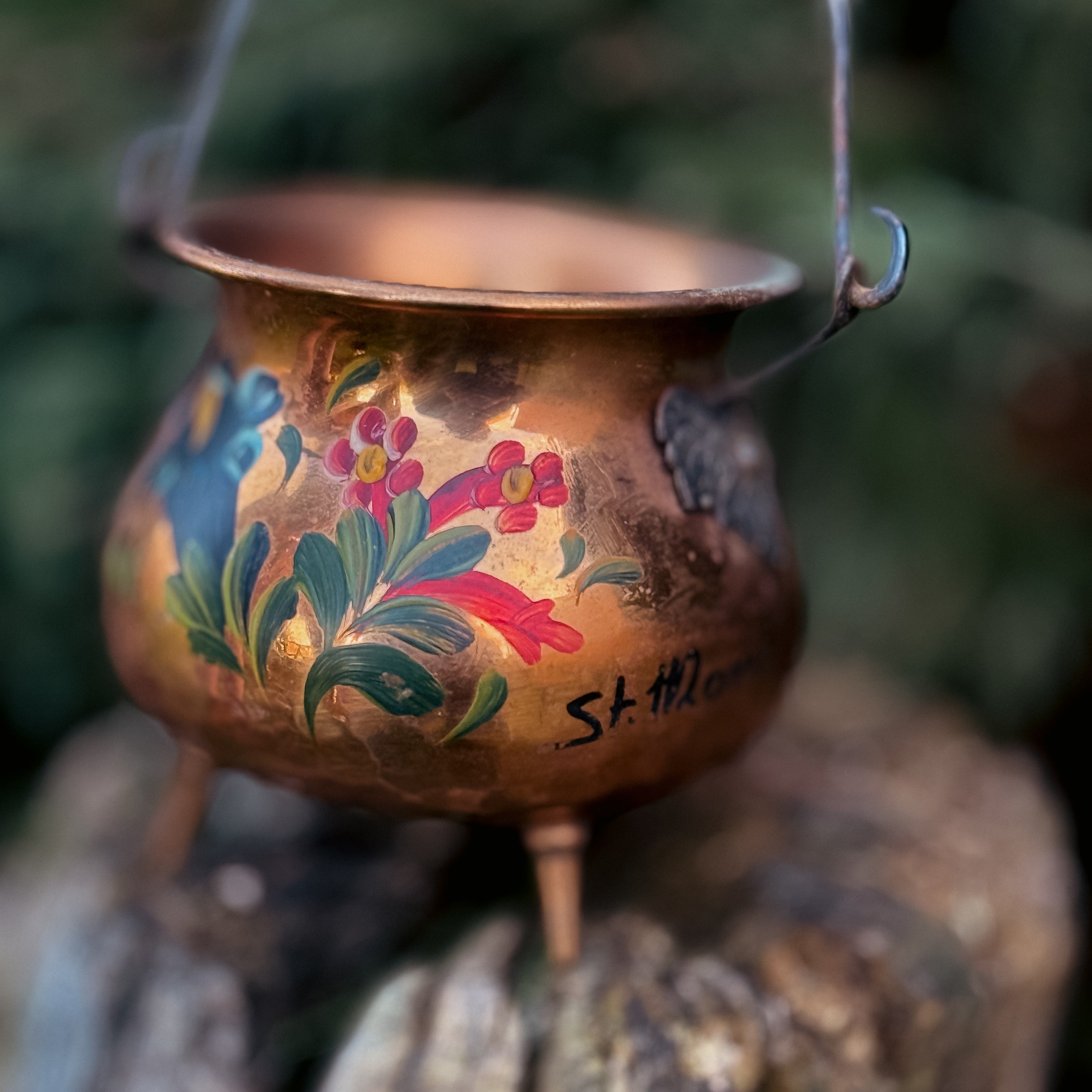 Small Vintage Copper Cauldron