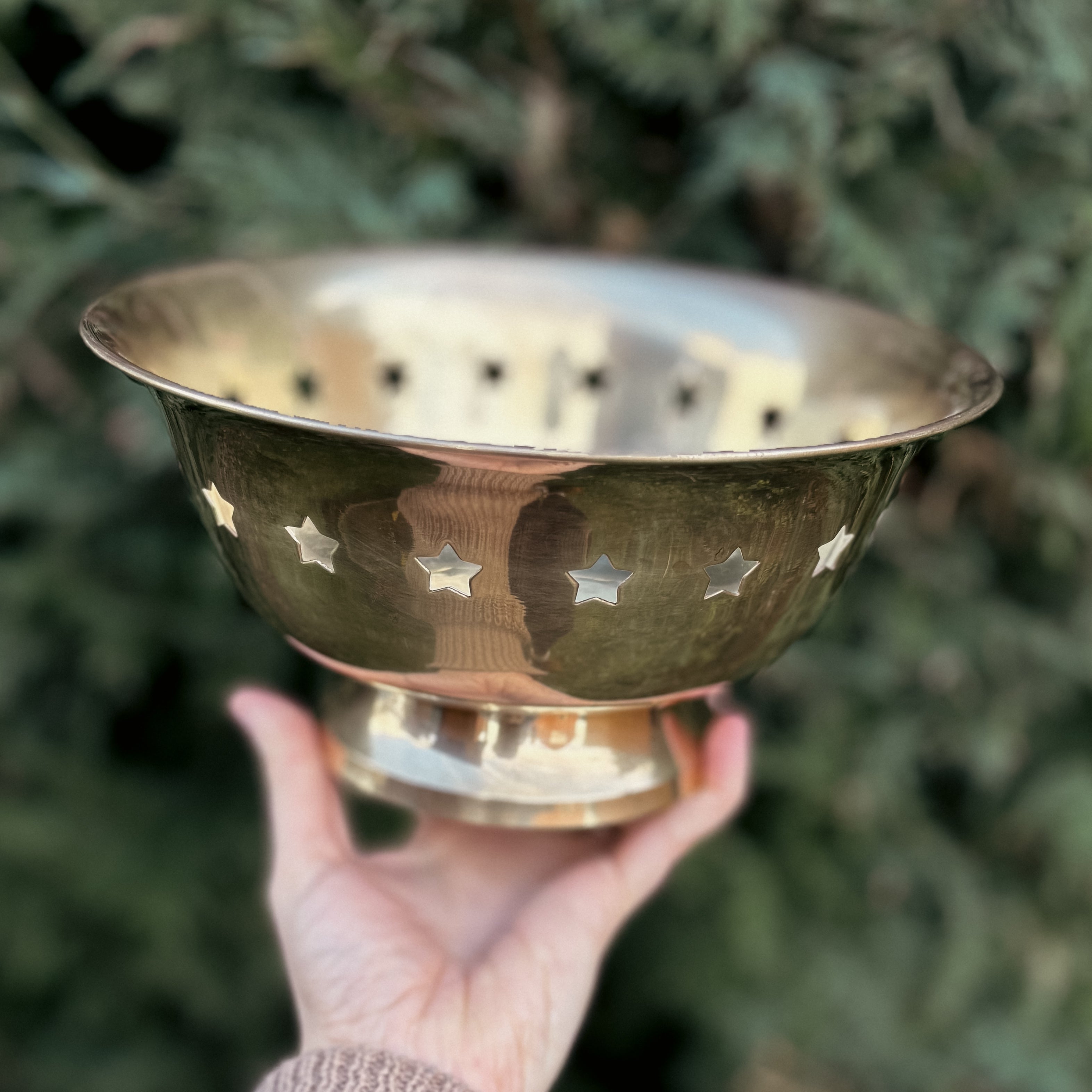 Vintage Star Cut Out Brass Bowl