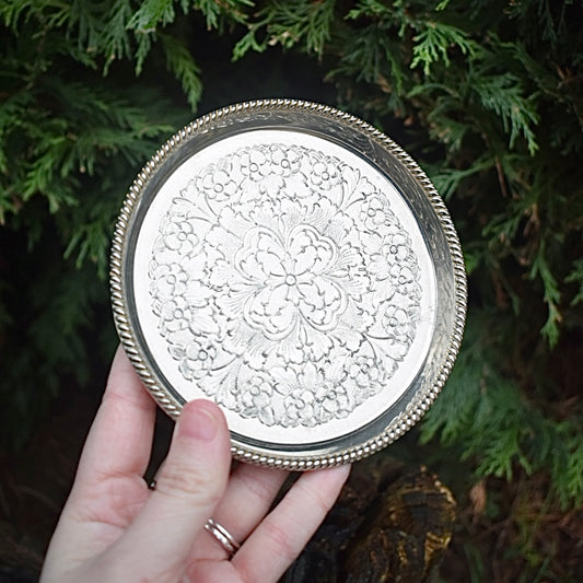 Vintage Silver plated spell plate
