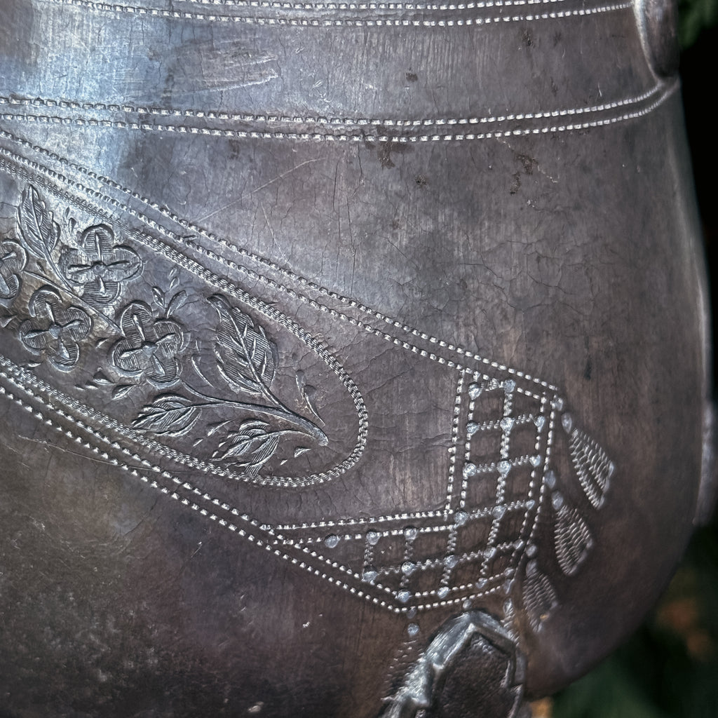 Vintage Pewter Cauldron Pot