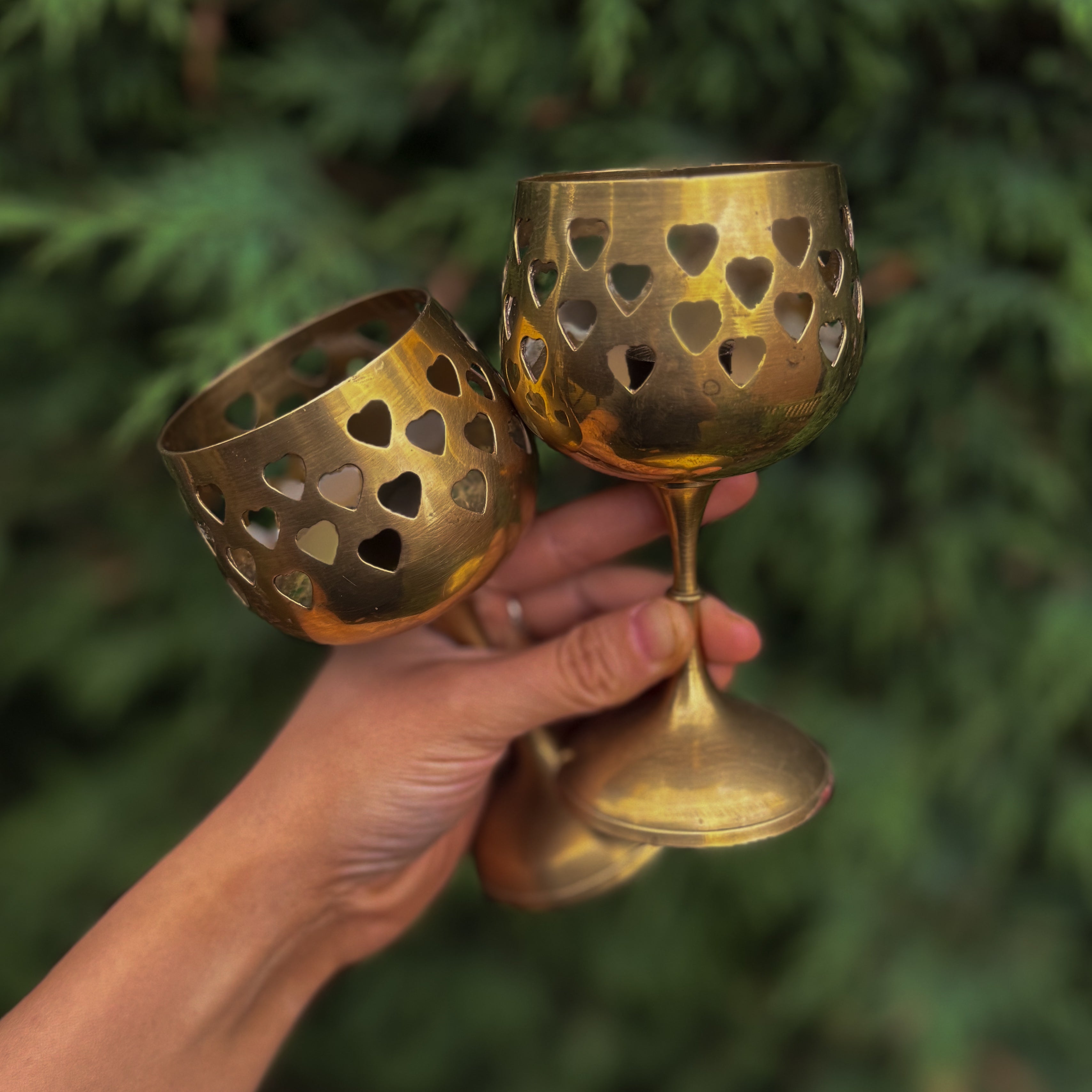 Vintage Heart Cut out Candle Stick Holders