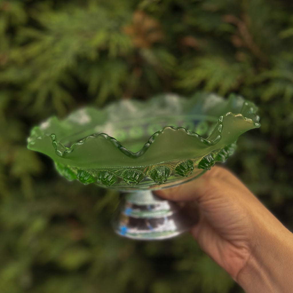 Vintage Green Glass Bowl