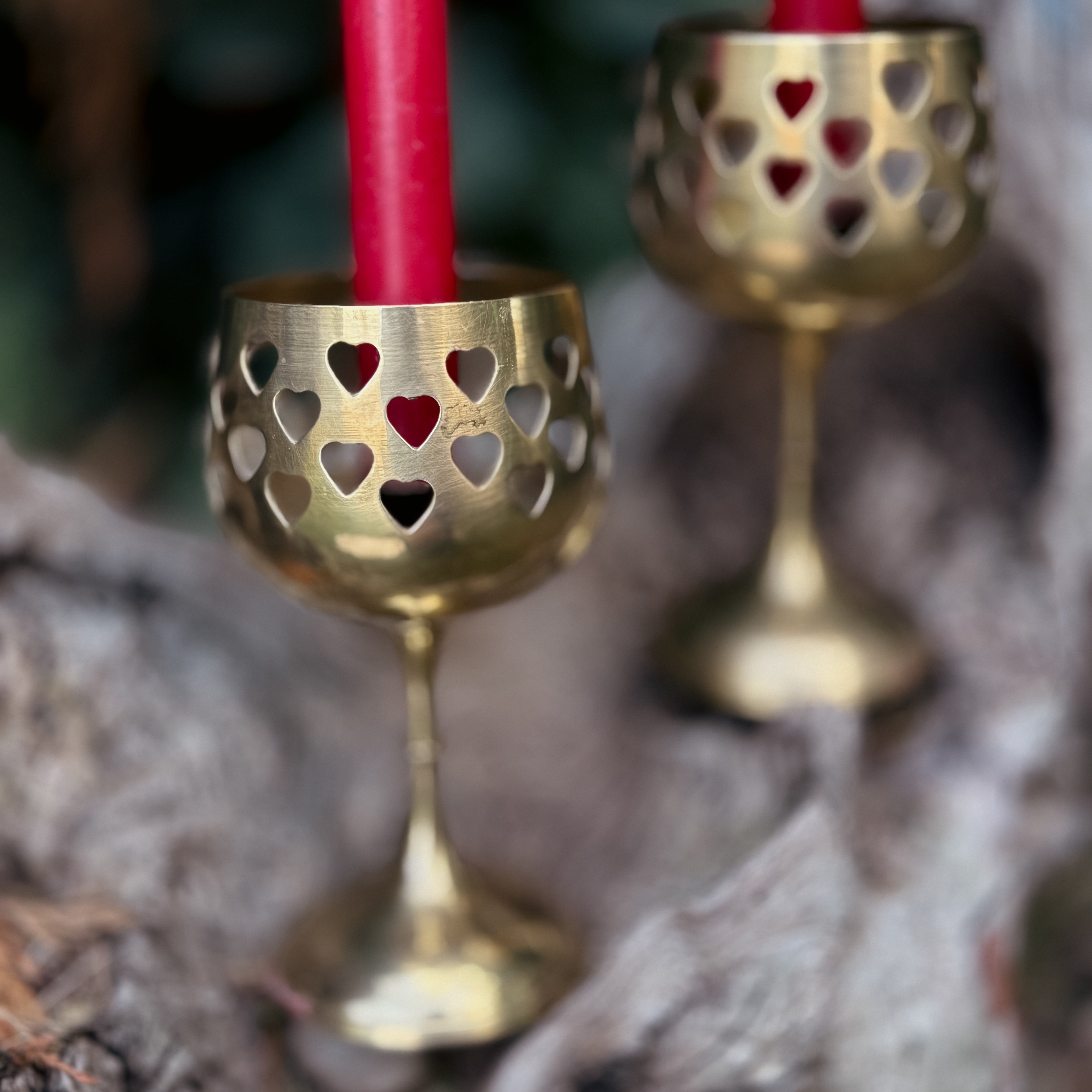 Vintage Heart Cut out Candle Stick Holders