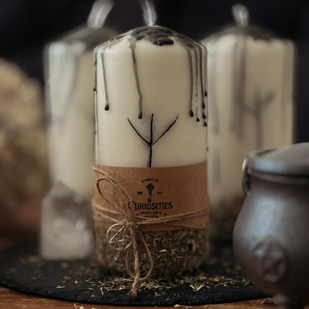 Large Protection Spell Pillar Candle