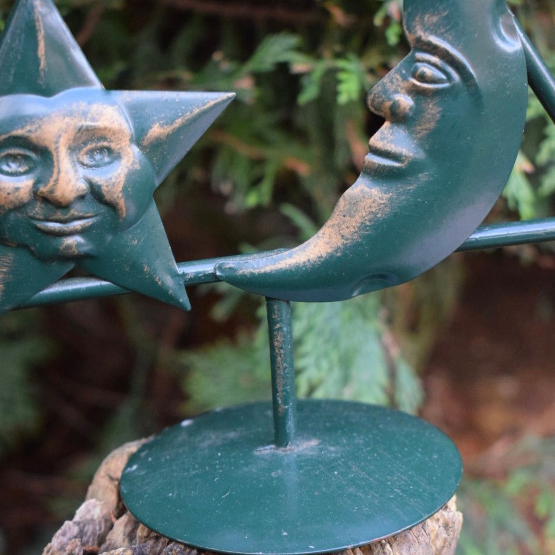 Vintage Sun, Moon and Star Candle Holder