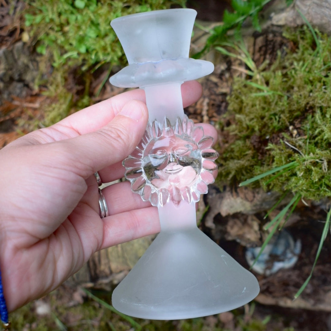Vintage Sun Glass Candlestick Holder