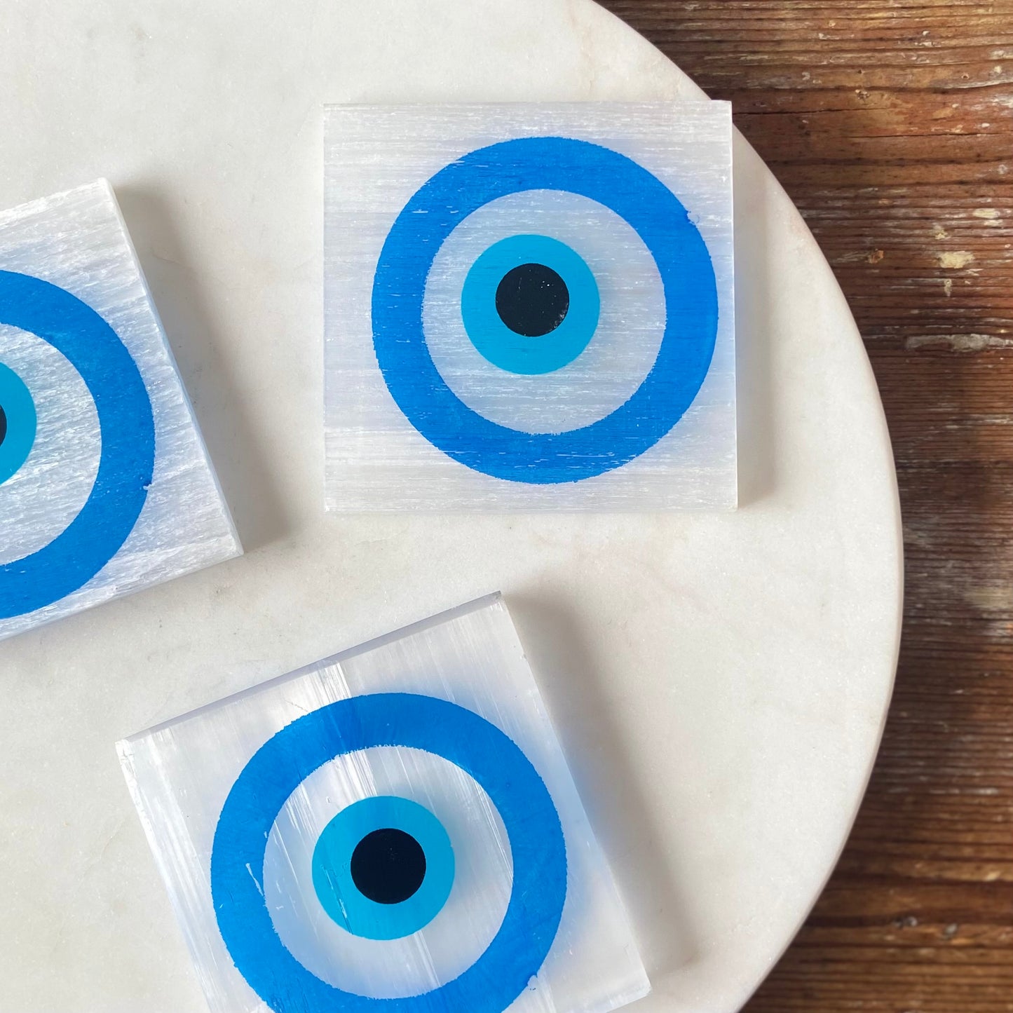 Evil Eye Selenite Charging Plate