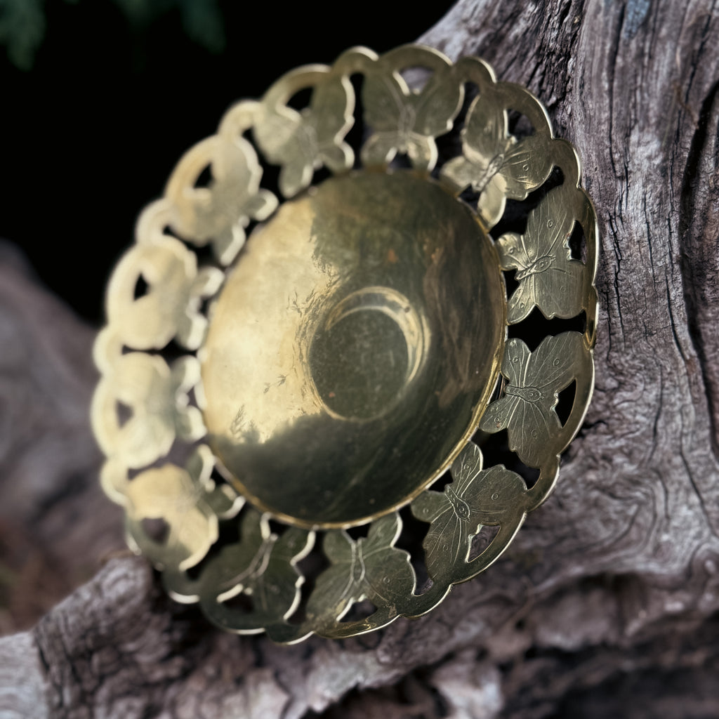 Vintage Brass Butterfly Dish