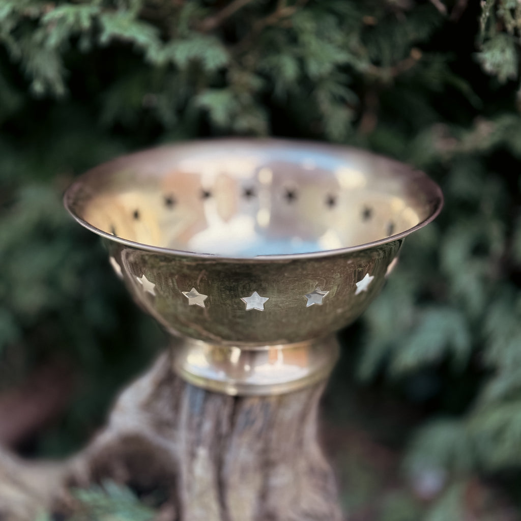 Vintage Star Cut Out Brass Bowl