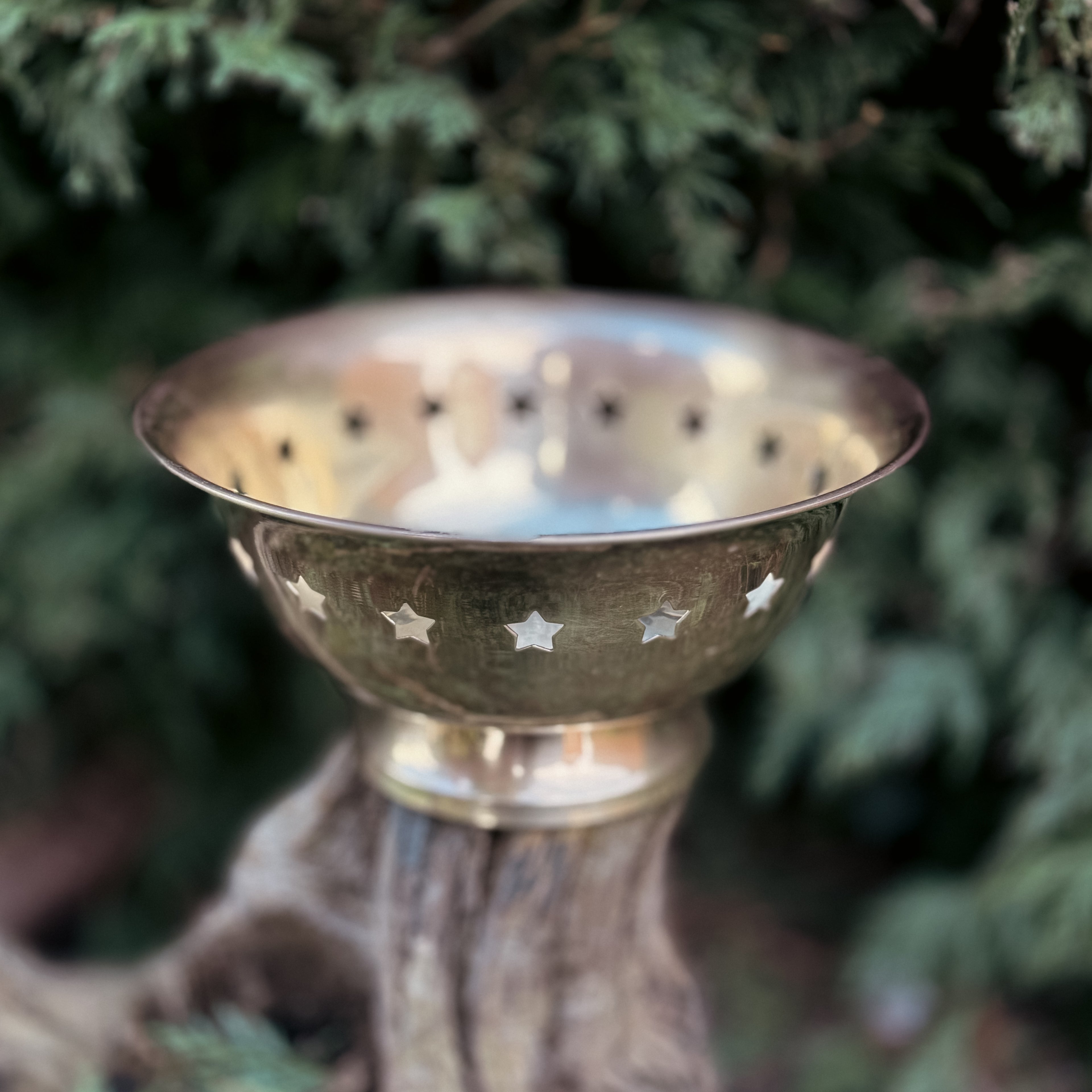 Vintage Star Cut Out Brass Bowl