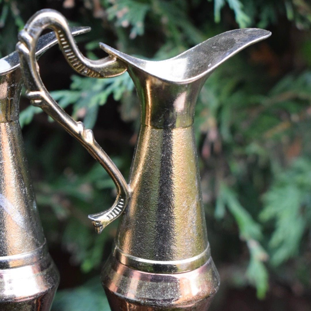 Vintage Brass And Copper Candlestick Holders