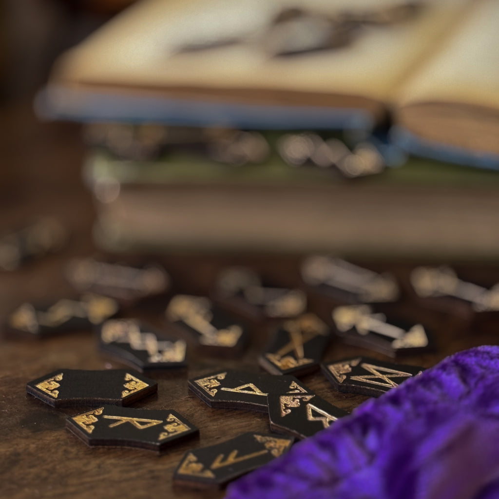 Carved Wooden Rune Set