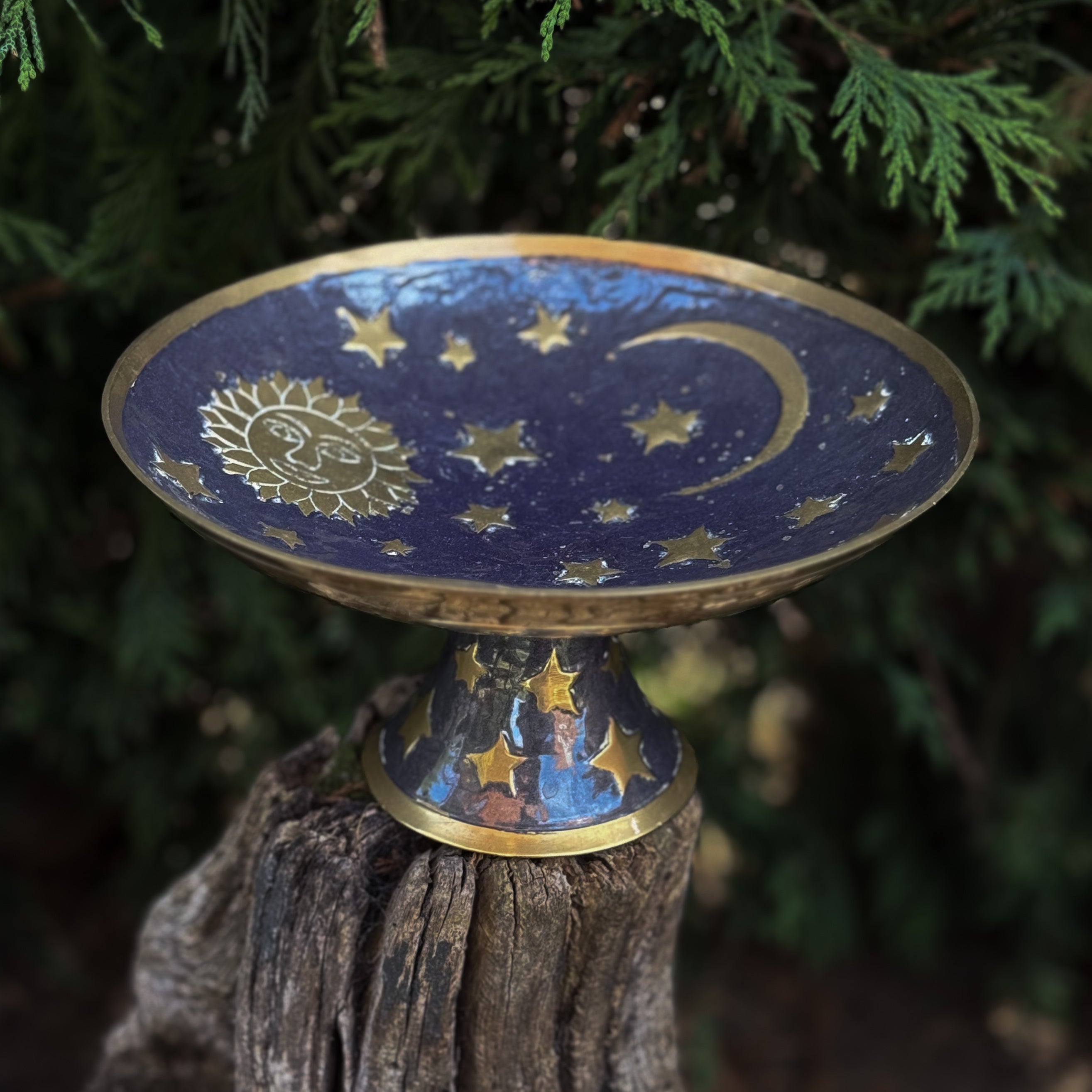 Vintage Brass Star, Moon & Sun Bowl